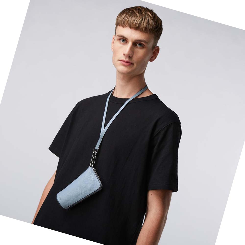 Men's Ecco Textureblock Midi Pouches Turquoise | SG 771CTV